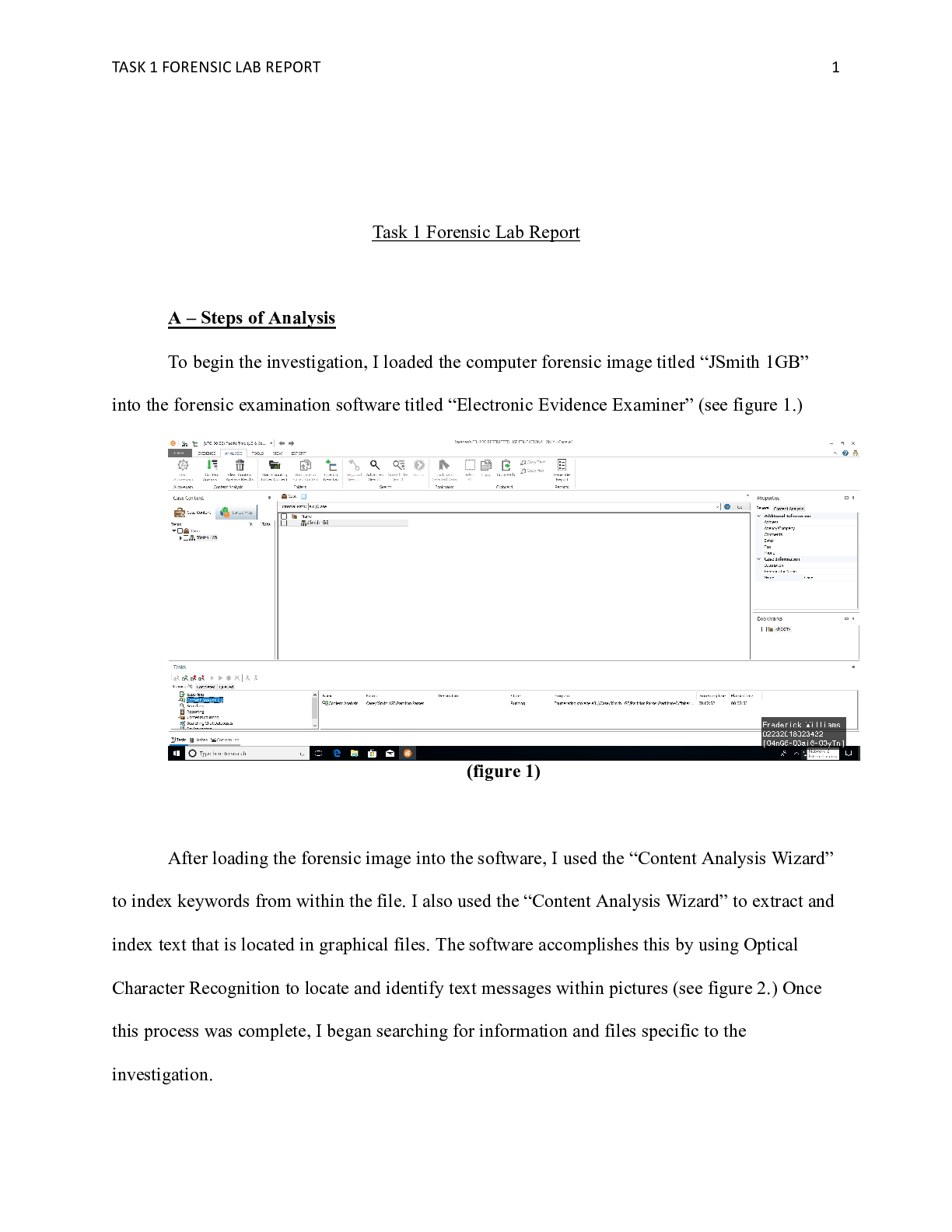 Preview image of C840 Task 1 Forensic Lab Report    Task 1 Forensic Lab Report  A â€“ Steps of Analysis   T document
